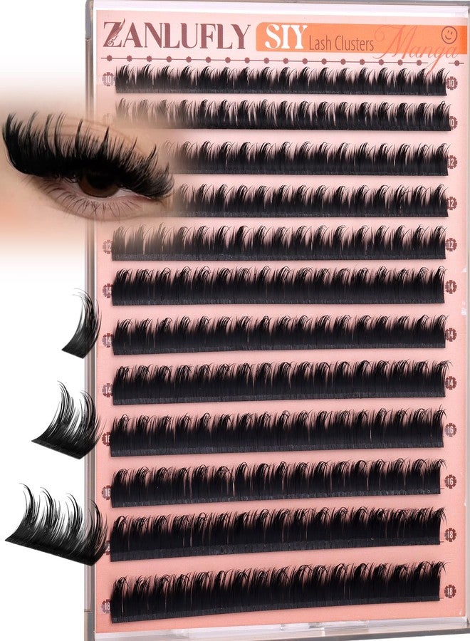 zanlufly Manga Lash Clusters Spiky Cluster Eyelash Extensions Fairy Eyelash Clusters Anime Individual Lashes SIY Lash Extension DIY Cluster Lashes 10-18MM Wispy Eyelash Extensions by ZANLUFLY - Image 1